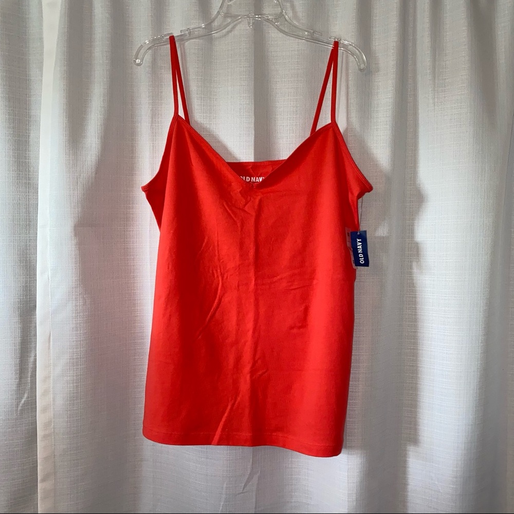 NWT - Vibrant Red V Neck Spaghetti Strap Cami Top